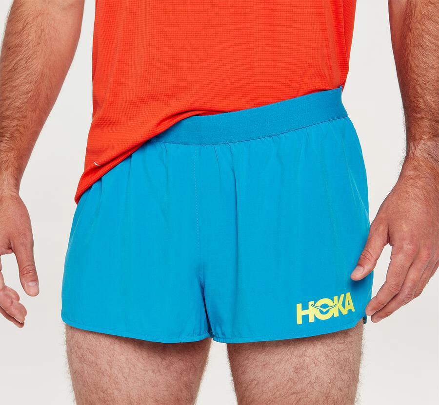 Pantalones Cortos Hoka One One Hombre - Performance - Azules - QOX480563